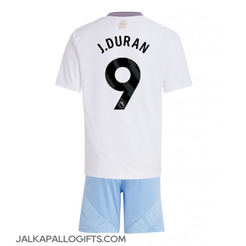 Aston Villa Jhon Duran #9 Vieras Peliasu Lasten 2024-25 Lyhythihainen (+ Lyhyet housut)